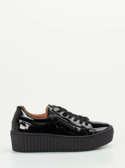 Gabor – Plateau-Sneaker aus Lackleder Schwarz