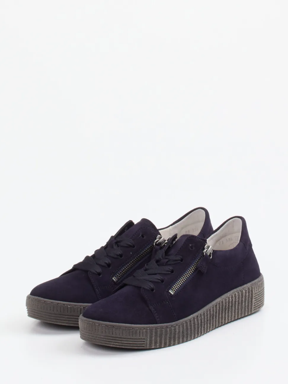 Gabor – Plateau-Sneaker aus Veloursleder Dunkelblau