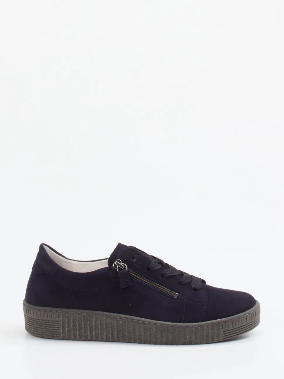 Gabor – Plateau-Sneaker aus Veloursleder Dunkelblau
