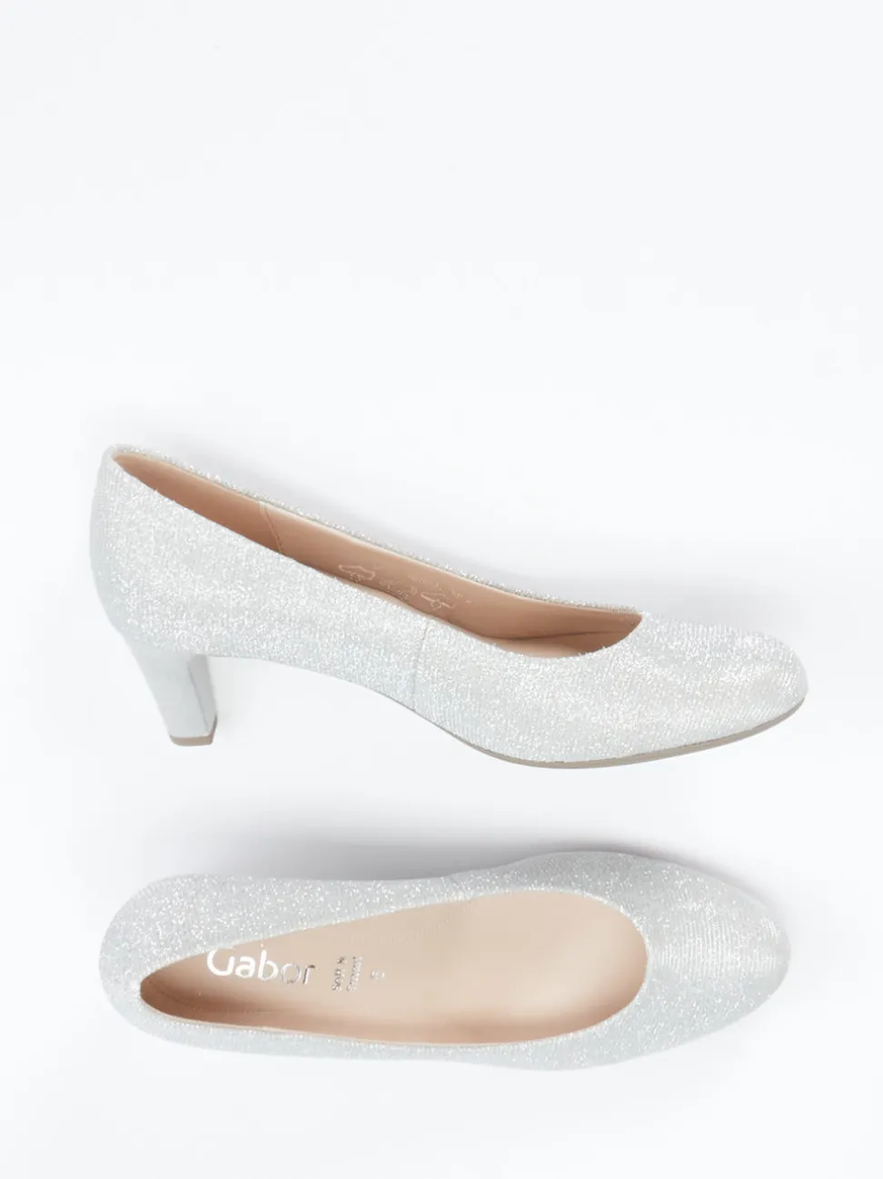 Gabor – Pumps aus Metallicleder in Silber