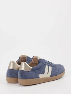 Gabor – Retro-Sneaker aus Velourleder jeansblau