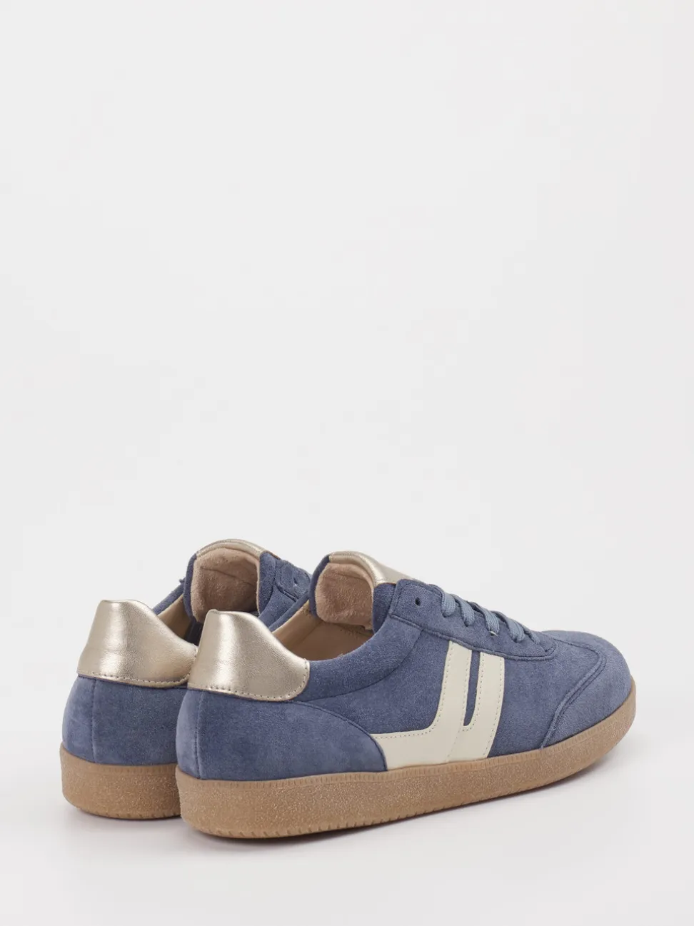 Gabor – Retro-Sneaker aus Velourleder jeansblau