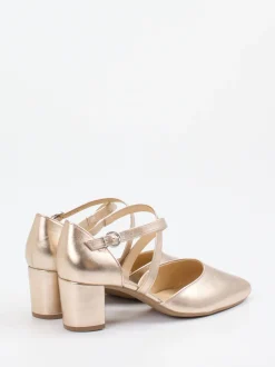Gabor – Riemchenpumps aus Metallicleder goldfarben