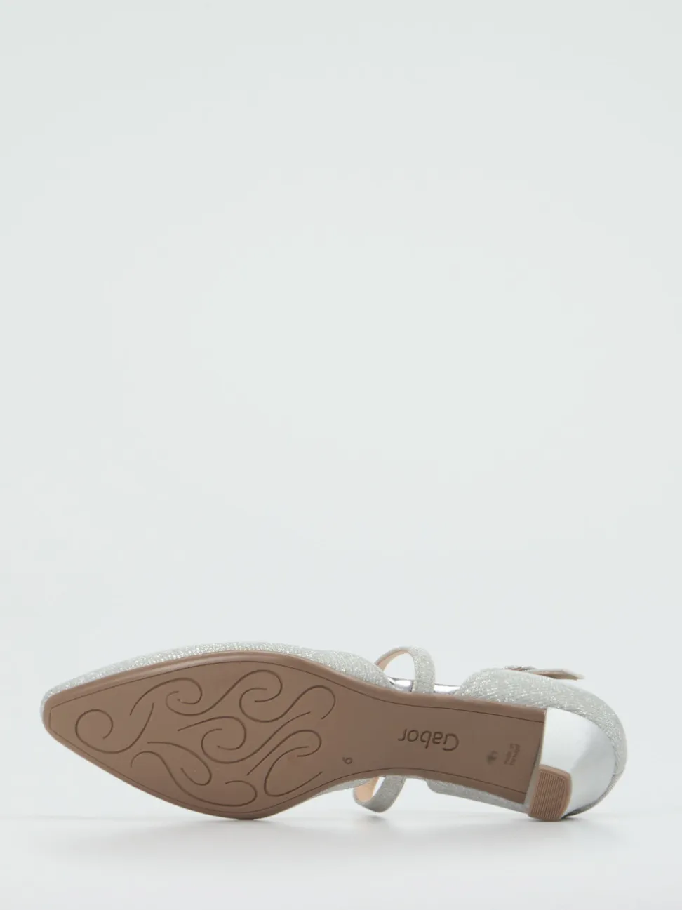 Gabor – Riemchenpumps aus Metallicleder silber