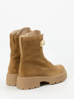 Gabor – Schnürboots aus Veloursleder camelbraun