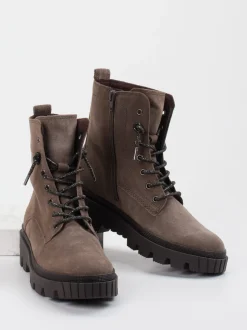 Gabor – Schnürboots aus Veloursleder mittelbraun
