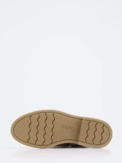 Gabor – Schnürboots aus Veloursleder in Taupe