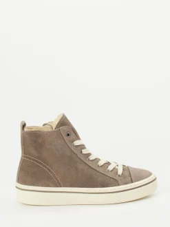 Gabor – Schnürstiefelette aus Veloursleder taupe