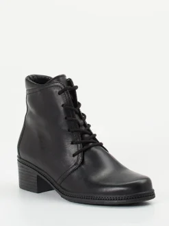 Gabor – Schnürstiefelette aus Kalbleder Schwarz