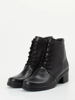 Gabor – Schnürstiefelette aus Kalbleder Schwarz