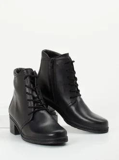 Gabor – Schnürstiefelette aus Kalbleder Schwarz