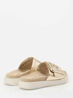 Gabor – Slide-Pantolette aus Metallicleder goldfarben