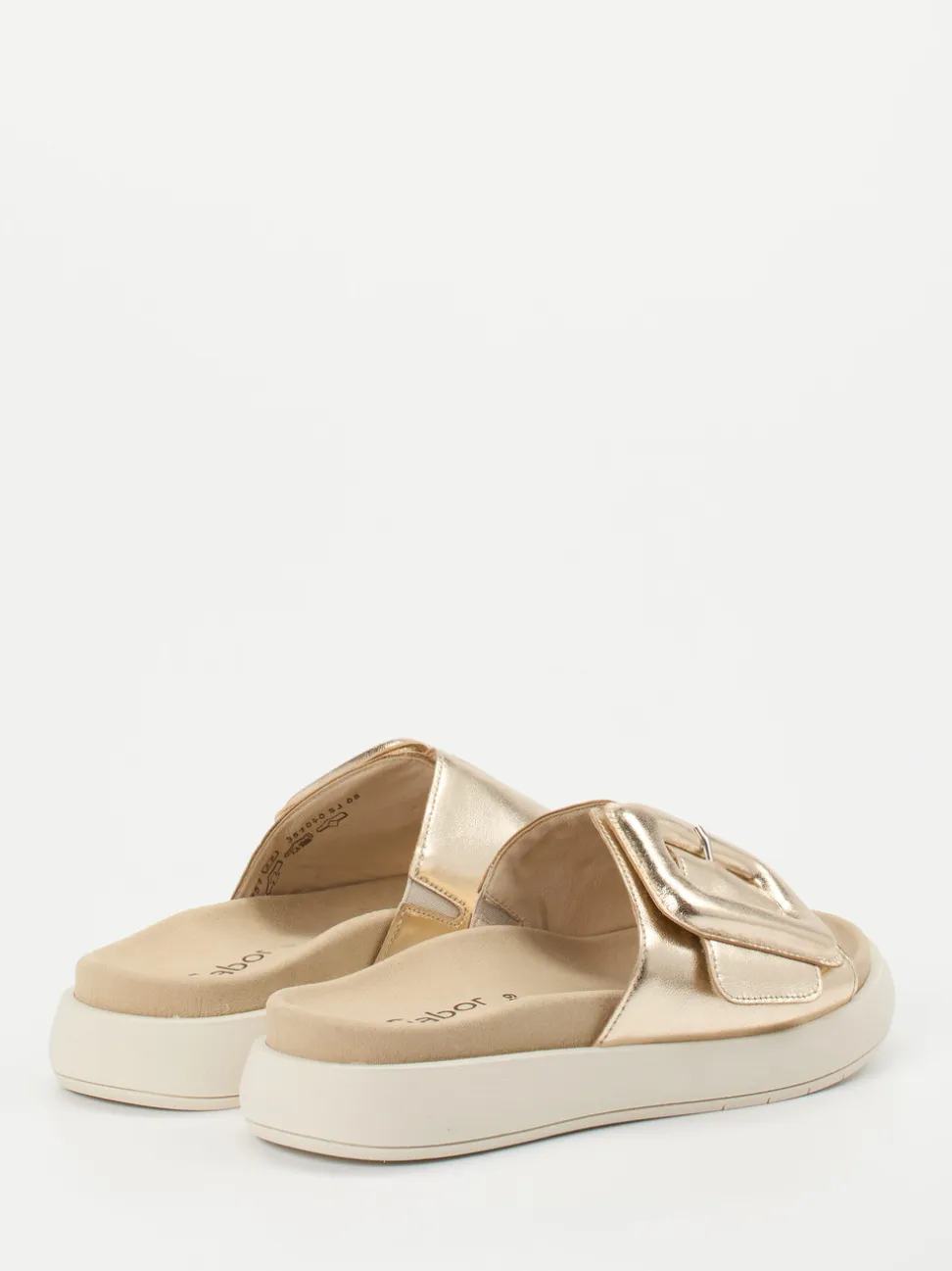 Gabor – Slide-Pantolette aus Metallicleder goldfarben
