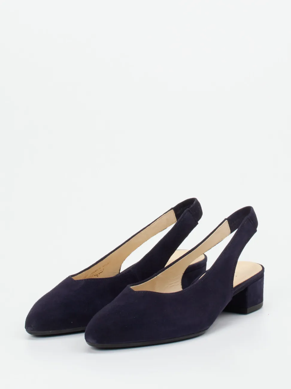 Gabor – Slingback-Pumps aus Veloursleder Dunkelblau