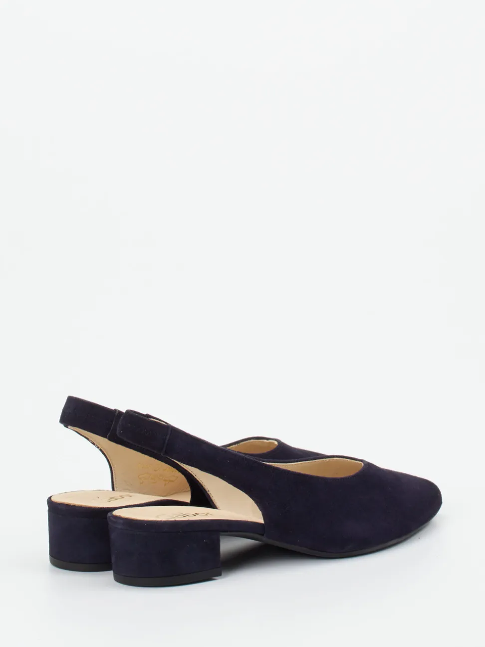 Gabor – Slingback-Pumps aus Veloursleder Dunkelblau