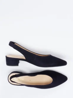 Gabor – Slingback-Pumps aus Veloursleder Dunkelblau