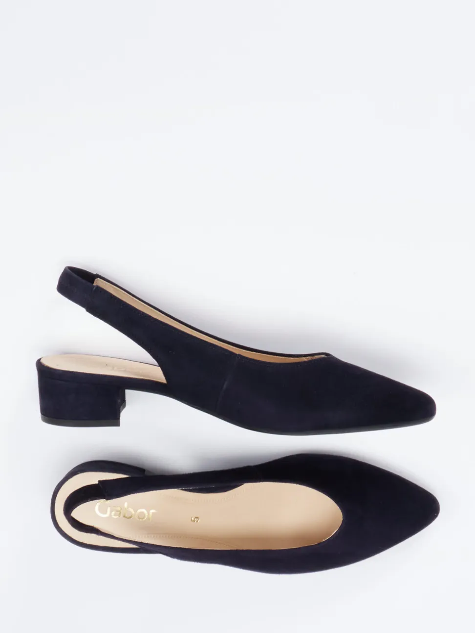 Gabor – Slingback-Pumps aus Veloursleder Dunkelblau