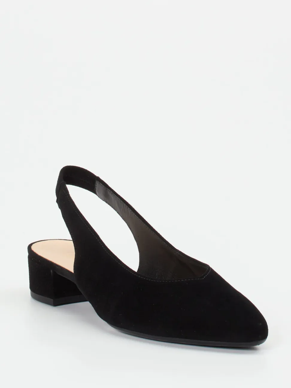 Gabor – Slingback-Pumps aus Veloursleder schwarz