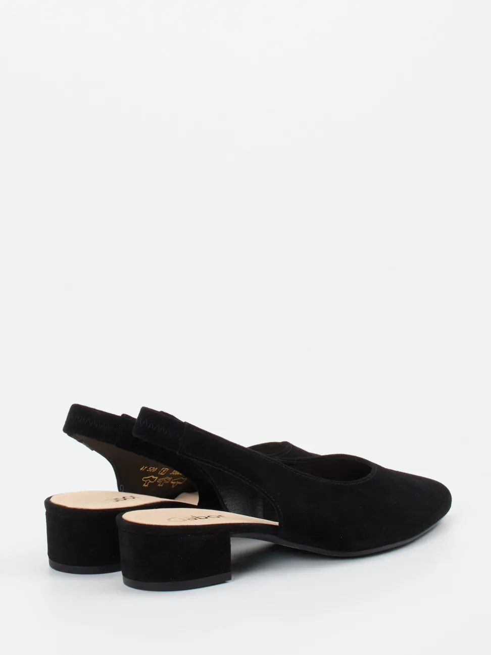 Gabor – Slingback-Pumps aus Veloursleder schwarz
