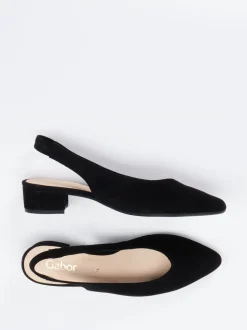 Gabor – Slingback-Pumps aus Veloursleder schwarz