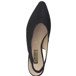 Gabor – Slingback-Pumps aus Veloursleder schwarz