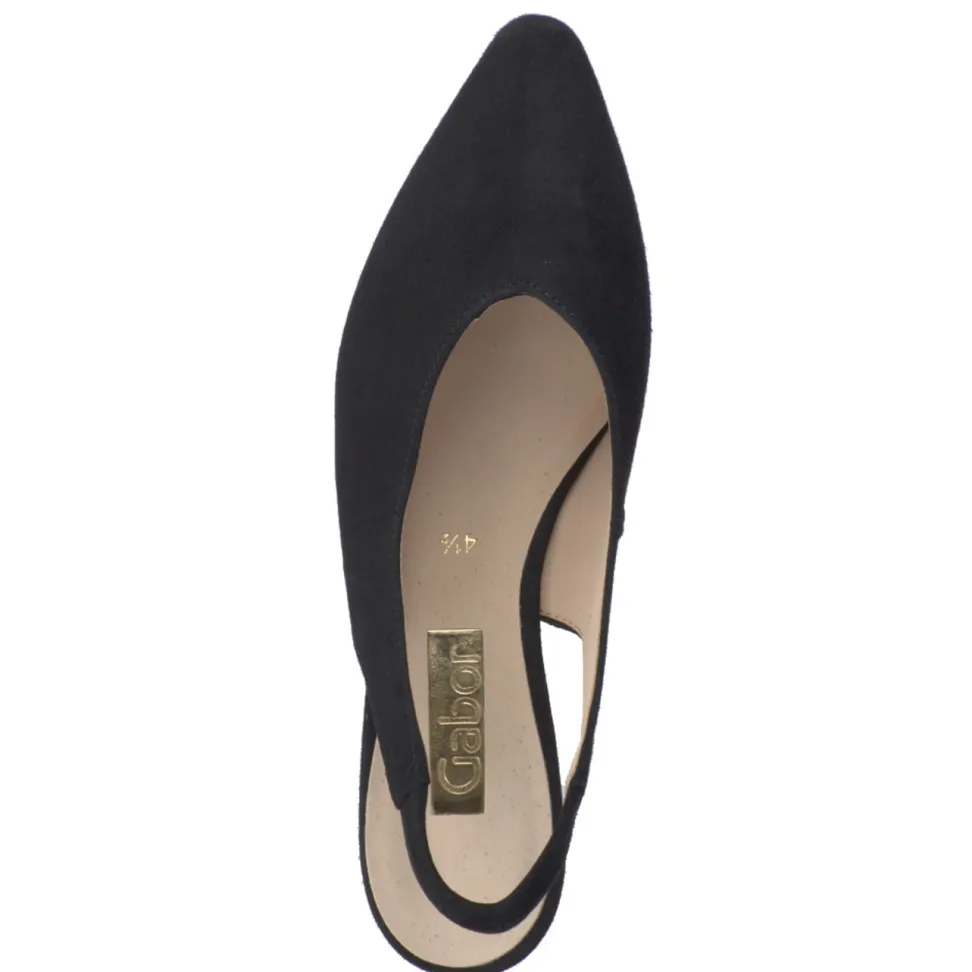 Gabor – Slingback-Pumps aus Veloursleder schwarz