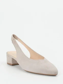 Gabor – Slingpumps aus Veloursleder in Beige