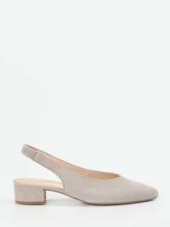 Gabor – Slingpumps aus Veloursleder in Beige