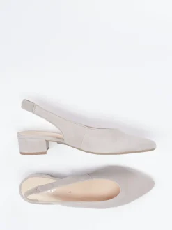 Gabor – Slingpumps aus Veloursleder in Beige