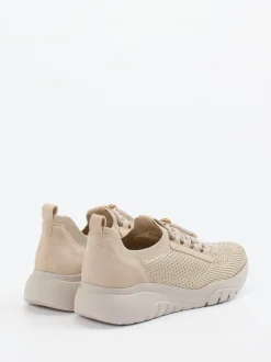Gabor – Slip-On Sneaker aus Textilstrick in Beige