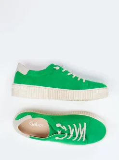 Gabor – Sneaker aus Veloursleder in Grasgrün