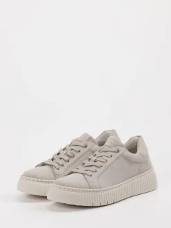 Gabor – Sneaker aus Veloursleder in Hellgrau