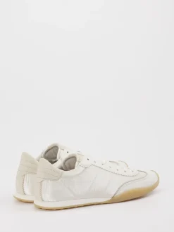 Gabor – Sneaker aus Velours und Textil in Offwhite