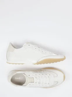 Gabor – Sneaker aus Velours und Textil in Offwhite