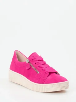 Gabor – Sneaker aus Veloursleder in Fuchsia