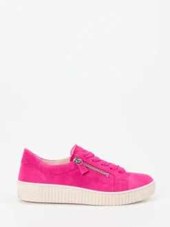 Gabor – Sneaker aus Veloursleder in Fuchsia