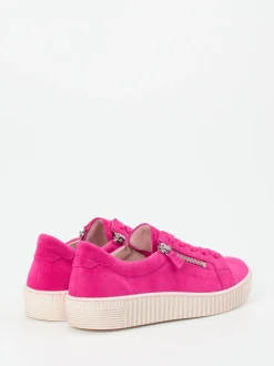 Gabor – Sneaker aus Veloursleder in Fuchsia