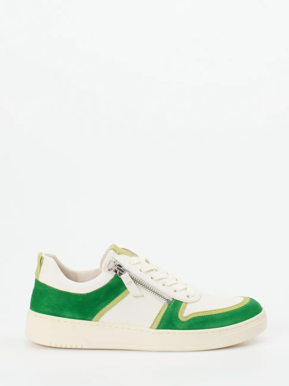 Gabor – Sneaker aus Veloursleder und Kalbleder cremeweiß
