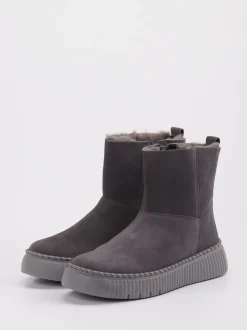 Gabor – Stiefelette aus Veloursleder anthrazit