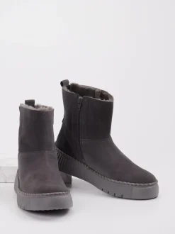 Gabor – Stiefelette aus Veloursleder anthrazit