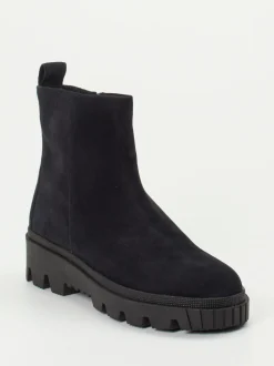 Gabor – Stiefeletten aus Veloursleder tiefschwarz