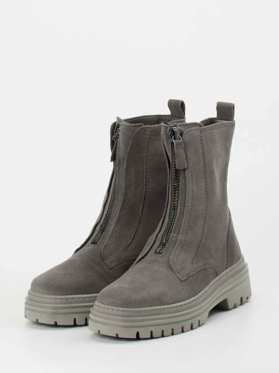 Gabor – Stiefeletten aus Veloursleder in Grau