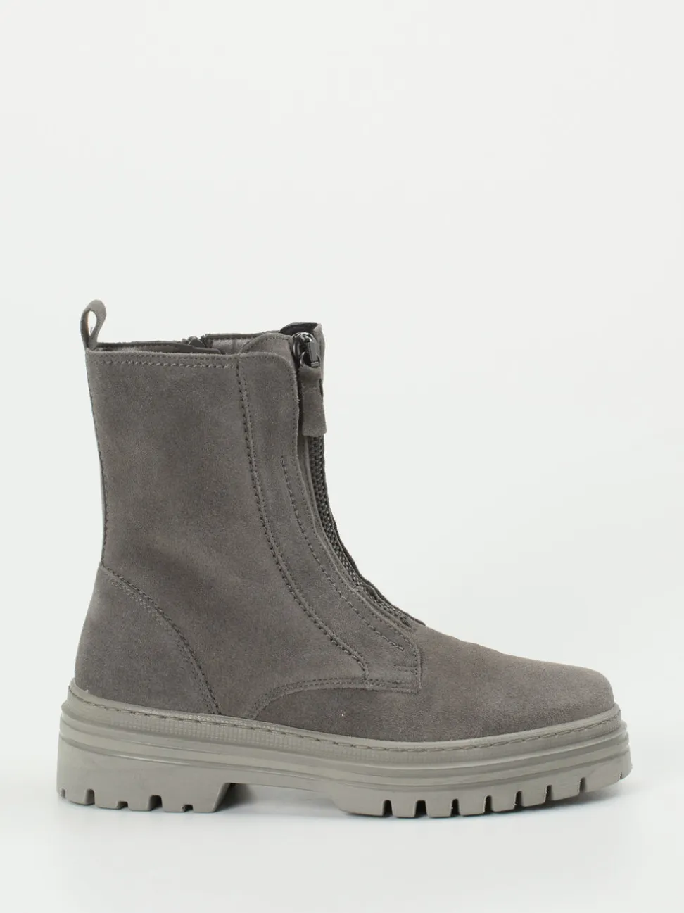Gabor – Stiefeletten aus Veloursleder in Grau