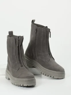 Gabor – Stiefeletten aus Veloursleder in Grau