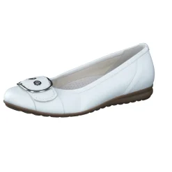 Gabor Comfort – Ballerina aus Kalbleder weiß