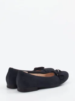 Gabor Comfort – Ballerinas aus Veloursleder Dunkelblau
