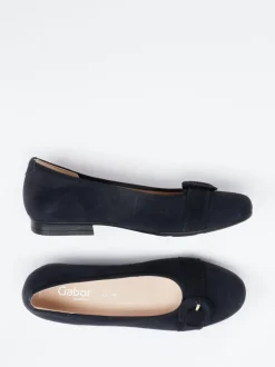 Gabor Comfort – Ballerinas aus Veloursleder Dunkelblau