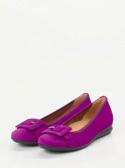 Gabor Comfort – Ballerinas aus Veloursleder pink