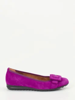 Gabor Comfort – Ballerinas aus Veloursleder pink