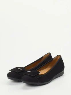 Gabor Comfort – Ballerinas aus Veloursleder Schwarz
